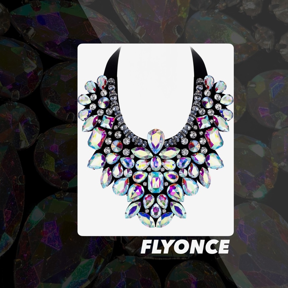 EUC Flyone Crystal Statement Necklace